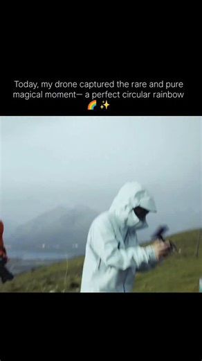 Calm Space on Instagram: "Captured a stunning moment of full-circle Rainbow 🌈 😳 'it turns out that rainbows are indeed circular must be super lucky. It’s rare, it’s breathtaking, and it’s pure magic in the sky Captured a once-in-a-lifetime moment — a circular rainbow 🌈 right above the mountains 🌄. Nature’s rare beauty at its peak! Again, again, again... a natural anomaly! The world is starting to become fantastical... This surreal sky isn’t just a view, it’s a weather miracle — the kind of e