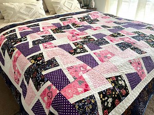 Handmade Floral Quilt: Modern Patchwork Cotton Bed Quilt (80x90) - Etsy UK