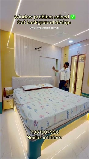 Window problem solved✅ cot background design ‪@neelushomeinteriorstelugu726‬ #2026 #shorts #interior