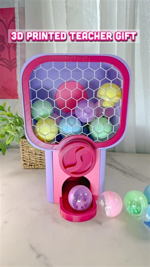 Reyna | DIY Crafts, Cricut + Amazon Finds on Instagram: "DIY Teacher Gift Idea – Making a 3D Printed Vending Machine / Treasure Box. I thought this was a fun, unique teacher gifts, classroom rewards, or DIY prize box ideas, this 3D printed vending machine hopefully is useful ! I downloaded the template from Thangs from the maker Meliora3D … I hope this helped 🥰 I tried to do this to kinda mimic a traditional treasure box, my daughters teachers can reuse 2-inch capsules and fill them with fidget