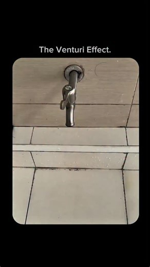 EraScope on Instagram: "The Venturi effect is a principle of fluid dynamics that explains how the speed of a fluid affects its pressure. It occurs when a liquid or gas flows through a narrow section of a pipe or opening. As the space gets smaller, the fluid is forced to move faster, and as its speed increases, the pressure around it drops. This drop in pressure can cause surrounding air or liquid to be pulled into the flow. That’s why fast-moving water from a tap can draw in air, create bubbles,