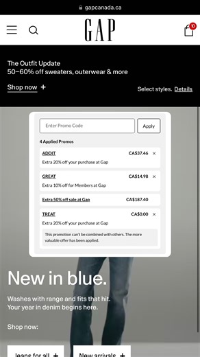 @gap has some great stacking codes! Comment CODES all I’ll send all the information right to your inbox to copy and paste. If not; use codes TREAT, ADDIN and GREAT at checkout. Let me know if you score and happy saving! . . #livingonaloonie #canadiancouponer #dealsincanada Posted January 17. | LivingonaLoonie