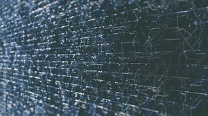 Abstract Digital Data Hitech Background/ 4k animation of an abstract high technology wallpaper background visual fx of data lines and particles zooming in with ambient occlusion and depth of field