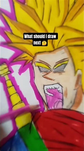 Drawing future trunks #anime #dragoball