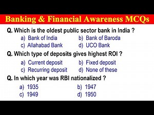 Top 150 Banking Awareness MCQs | Part - 1