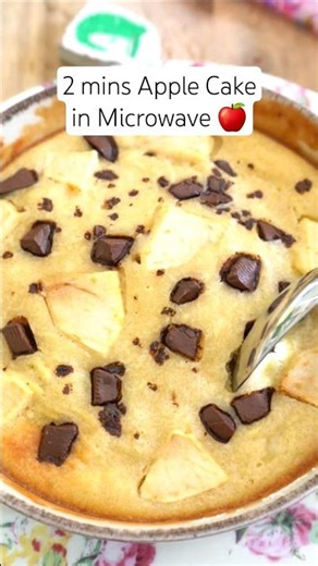 🍎 2 Minutes Apple Bowl Cake in Microwave l Easy apple cake l Apple Mug Cake 🍎 #applecake #mugcake