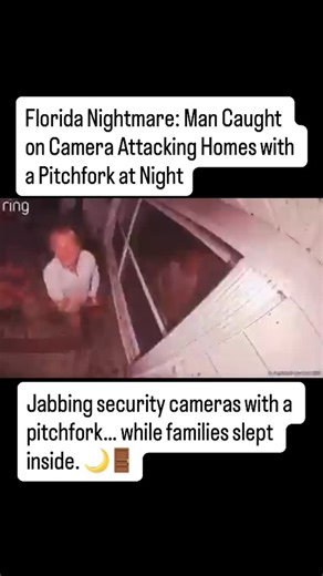 Katherine Langford on Instagram: "In the middle of the night in Florida, a man was caught on Ring camera footage jabbing a home’s security camera with a pitchfork and allegedly attempting to force his way into multiple houses while families slept inside. Days later, neighbors were reportedly told the suspect could bond out. People are asking the obvious question: How is someone caught doing this even eligible for release? Public safety shouldn’t be a gamble. #Florida #PublicSafety #RingCamera #C