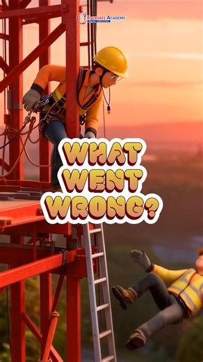 🚨What Went Wrong? The Dangers of Ladder Misuse (Working at Heights Safety) 🚨 Safety Awareness Breakdown: Falls from heights are the leading cause of fatalities in the construction industry. This scenario is a powerful incident for awareness to highlight what happens when basic safety procedures are ignored. The Error: The worker failed to maintain three points of contact (two hands and one foot, or two feet and one hand) on the ladder at all times during ascent. They were carrying an object in