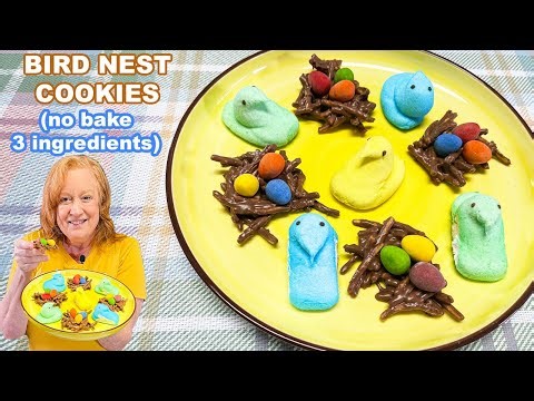 BIRD NEST COOKIES, No Bake Haystacks Easter Treat
