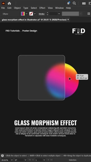 Glass morphism Effect in Adobe Illustrator | Clean & Modern Design Trick