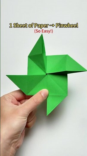 Make a Paper Pinwheel / windmill FAST! (Beginner Origami)