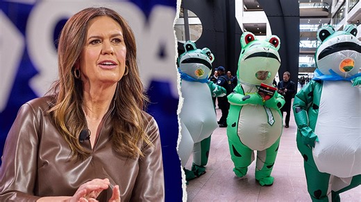 Anti-Trump activists hold press conference dressed in costumes sparking backlash from conservatives.