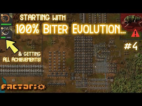 Fighting Behemoth Biters BEFORE OIL!! // FACTORIO but start with 100% Biter Evolution... (#4)