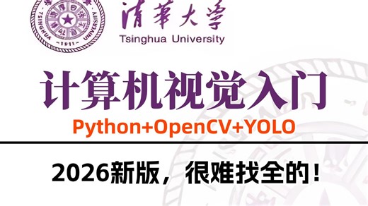 【2026已完结】计算机视觉入门到精通，从原理入门到项目实战，全程通俗易懂，一口气吃透计算机视觉YOLO系列所有核心知识！AI/深度学习/YOLO/目标检测