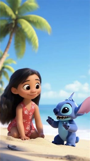 🌊 Lilo & Stitch’s Beach Day Fun – Sandcastle Time! 🏖️
