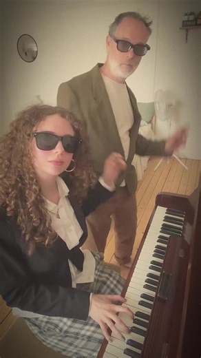 I think we need a bit more practice😋 #pianoman #billyjoel #bestdadever #foruyou #goofy