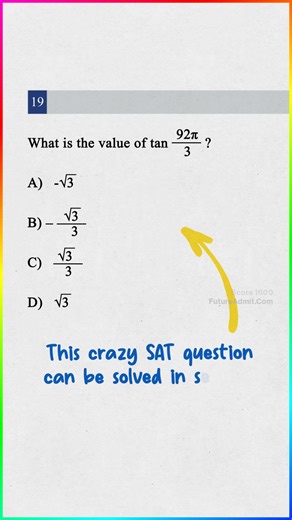 Future Admit | Digital SAT Test Prep on Instagram: "The hack to solve complex SAT trigonometry questions in seconds Comment or DM “1600” for 10 proven SAT strategies to maximize your score 🧪 #satprep #digitalsat #digitalsathacks#satmath #satreading #sattestprep #highschoolparents #psatprep #psat #collegeadmissions"
