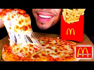 ASMR | CHEESIEST CHEESE PIZZA MCDONALD'S FRENCH FRIES | EATING SHOW MOUTH SOUNDS | NO TALKING MUKBAN