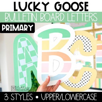 March Bulletin Board Letters Primary Font Lucky Goose St. Patrick's Day Bulletin
