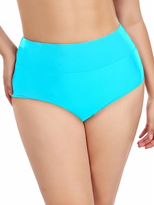 Ocean Blues Women's Plus Size High Waisted Bikini Bottom Full Coverage Swim Bottom