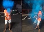 Hilarious moment guy explodes gender reveal firework in his face