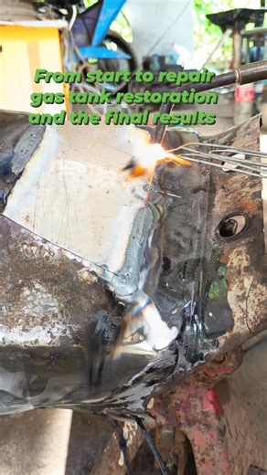 From start to repair gas tank restoration and the final results #myjob #welder #mechanic #highlights | Randy Rogano