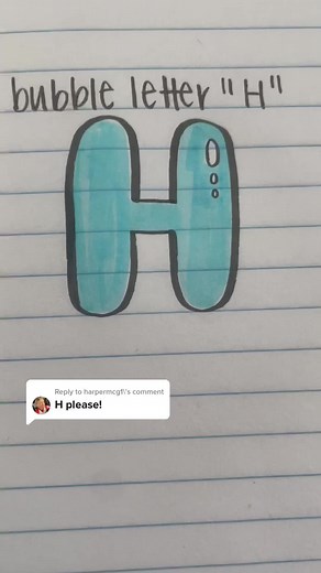Bubble Letter H Tutorial and Coloring with Oil Pastels
