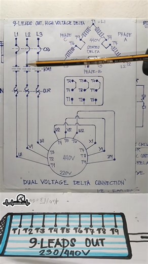 455K views · 4.6K reactions | Intended for a 9 Lead, 3 phase motor, delta configuration... 440V #electrician #Electrical #followersreels #fbreelsvideo #viewers | kabestdak • vlog | Facebook