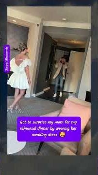 Got to surprise my mom for my rehearsal dinner by wearing her wedding dress ❤️ #shorts