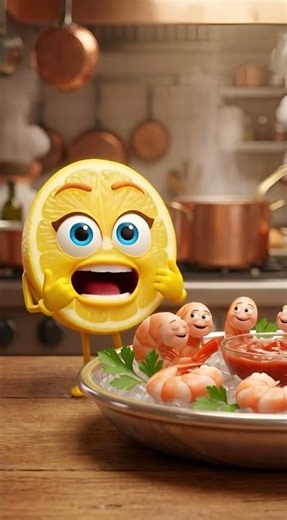 Shrimp in English | Fun Animated Kitchen Fact You Didn’t Know! 🍤 #pixarstyle #animation #funny