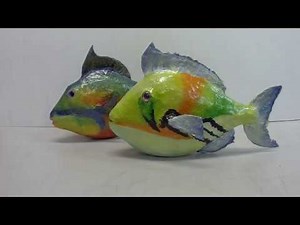 DIY: how to make a paper mache fish (two colorful and simple fish)