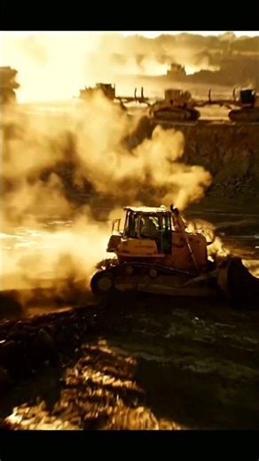 Powerful Bulldozer Action at Golden Hour! 🚧