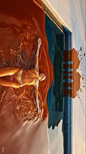 ASMR Fantasy Pools: Magma Ember, Caramel Drizzle & Emerald Glow Dive Sexy Woman