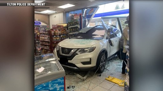 Car crashes into Tilton, NH store