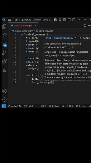Mesmerizing Spiral Squares Animation in Python Turtle 🌀 | Satisfying Turtle Graphics