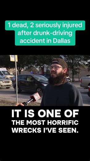 One person is dead, and two people are seriously injured after a drunk-driving wreck in Dallas. Police say a pickup truck hit a sedan at the intersection of Singleton Boulevard and N. Hampton Road, pinning victims inside the vehicle. Police used the jaws of life to extract victims from the car. Witnesses said the driver, who was intoxicated, asked for help getting away but couldn't leave due to a severe leg injury suffered in the wreck. #dallas #texas #news #crash #media