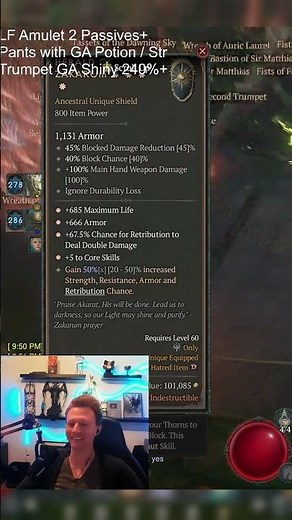 Less than 1 Hour Played on Paladin GIGA SHIELD Diablo 4