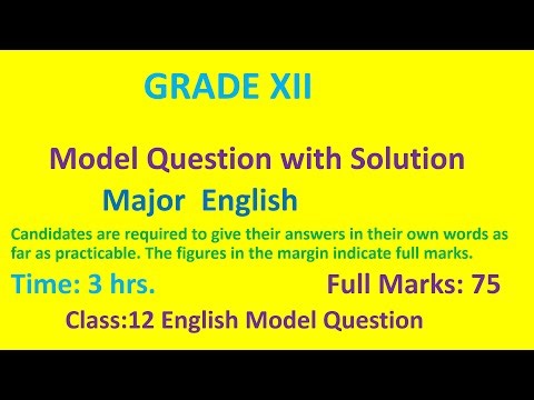 Class 12 Major English model question solution/grade 12 opt English model question with solution