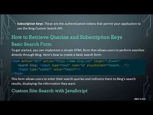 How to Obtain Bing Custom Search Queries and Subscription Keys