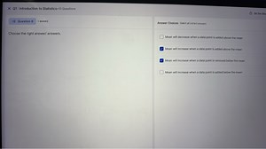Q1 : Introduction to Statistics-10 QuestionsOh:5m:56sQuestion... | Filo
