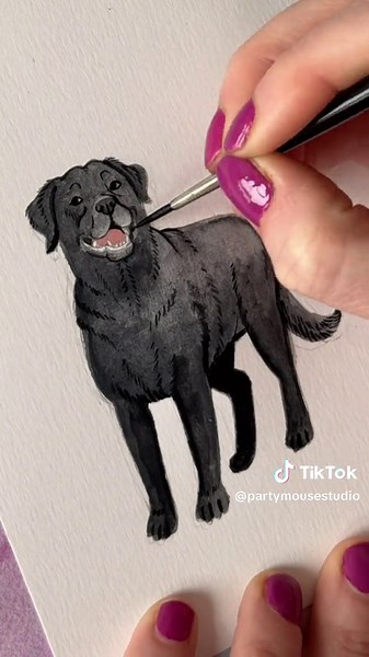 Black Lab sticker available in the shop now! Check out partymouse.com for lots of different dog stickers…if we’re missing your favorite breed comment below and let me know, I always like hearing what dogs you’re dying to see in sticker form! ICYMI: Cactus Club Paper Goods is now Party Mouse Studio! Thanks for supporting us through our recent brand name change! #blacklabsoftiktok #blacklab #blacklabradorstiktok #blacklabrador #gouache #gouacheart #gouacheillustration #stickerart #stickershop
