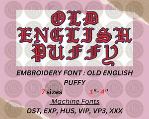 Old English Puffy Embroidery Font – Digital Download for DIY 3D PUFF {A-Z} - Etsy