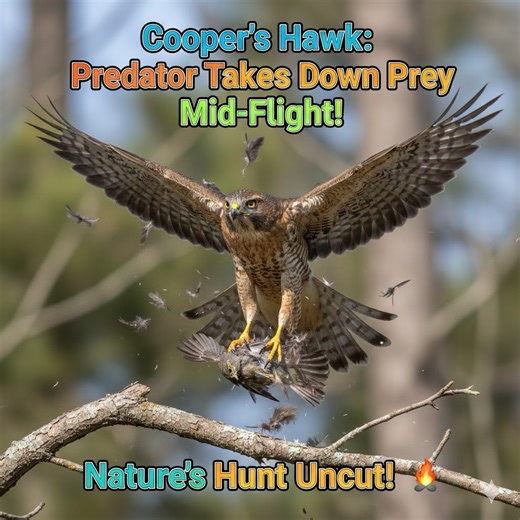 Paul Johnson on Instagram: "Incredible Cooper’s Hawk Attack: Predator Catches and Feeds on Prey! (Nature Uncut) Witness the raw power of nature in this incredible wildlife capture! In this video, we document a Cooper’s Hawk (Accipiter cooperii) as it executes a high-speed ambush, successfully catching its prey mid-air before descending to a nearby branch to begin its meal. This is a rare, up-close look at one of North America’s most skilled avian predators in action. Educate yourself on Birds of
