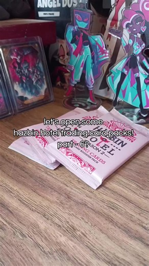 sadly all dupes on the first pack expect for the foil BUT GREAT PULL ON THE SECOND PACK 😝 I love that card sm, it's so stupid #hazbinhotel #unboxing #tradingcards #viral #fyp