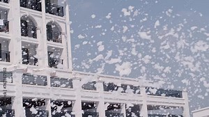 Foam party at the pool: epitome of resort fun. Ideal for hotel resorts, entertainment complexes, party supplies, cosmetics, and bathing essentials.