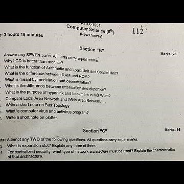 9th Class Computer Science Model Paper Kpk Boards | Computer Science Class 9 Past Papers