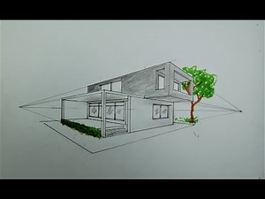 Architectural - How To Draw a Modern House in 2 Point Perspective #38
