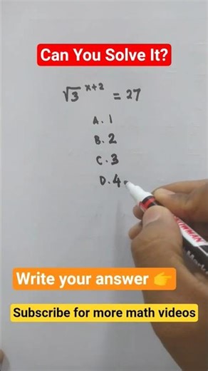 Can You Find X? 🤔 | √(3^(x+2)) = 27