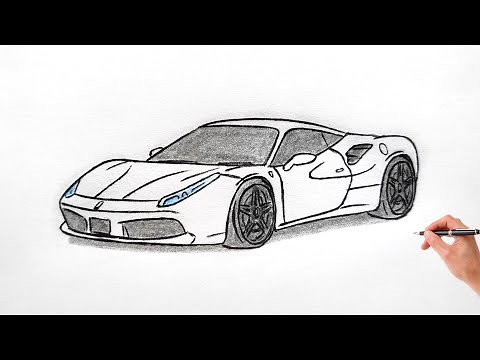 How to draw a FERRARI 488 GTB 2015 / drawing a 3d car / coloring Ferrari 458 gtb