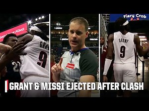 HEATED EXCHANGE leads to double ejections between Jerami Grant & Yves Missi | NBA on ESPN